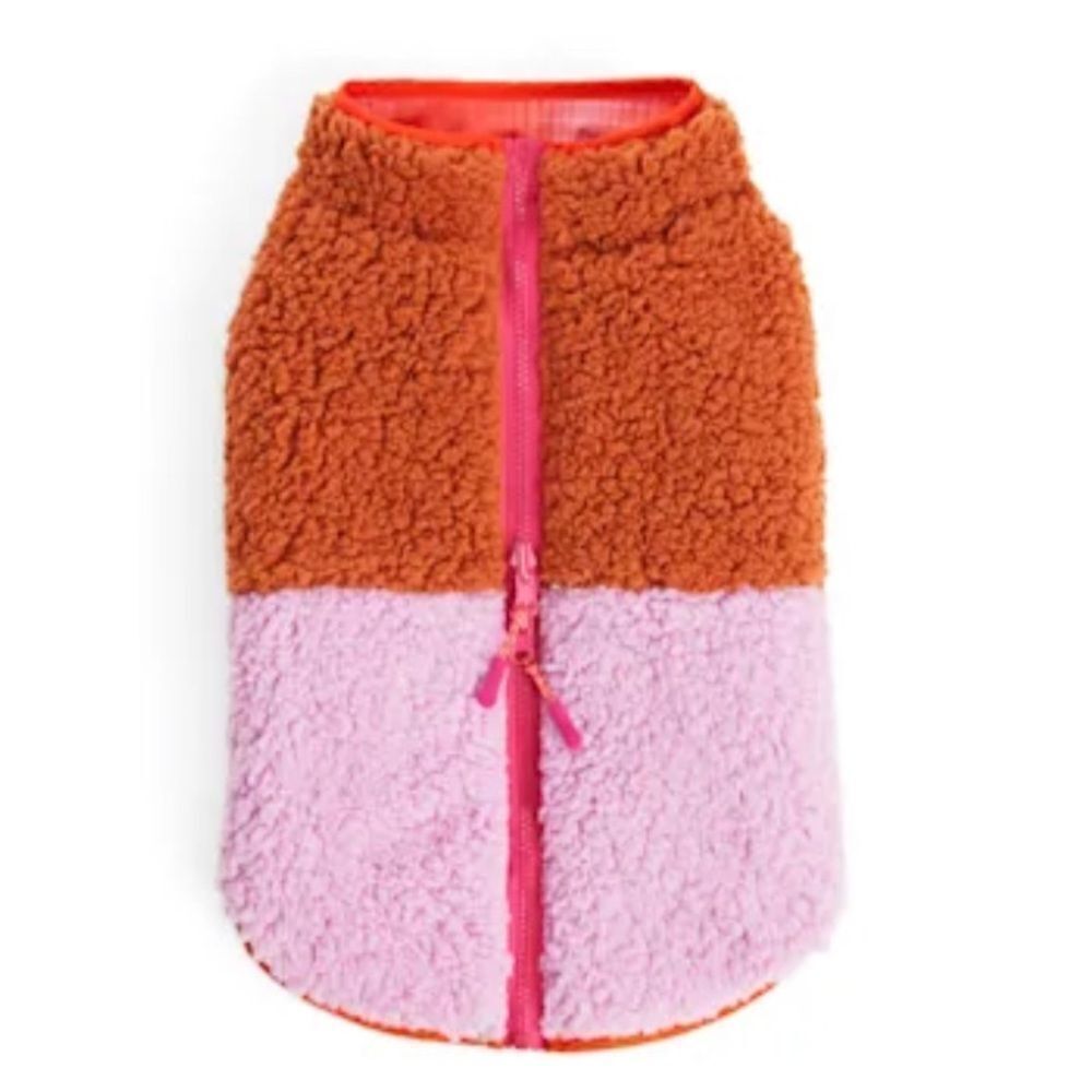 Soft Fleece Color Blocked Reversible Dog Coat - Picture 2 of 8